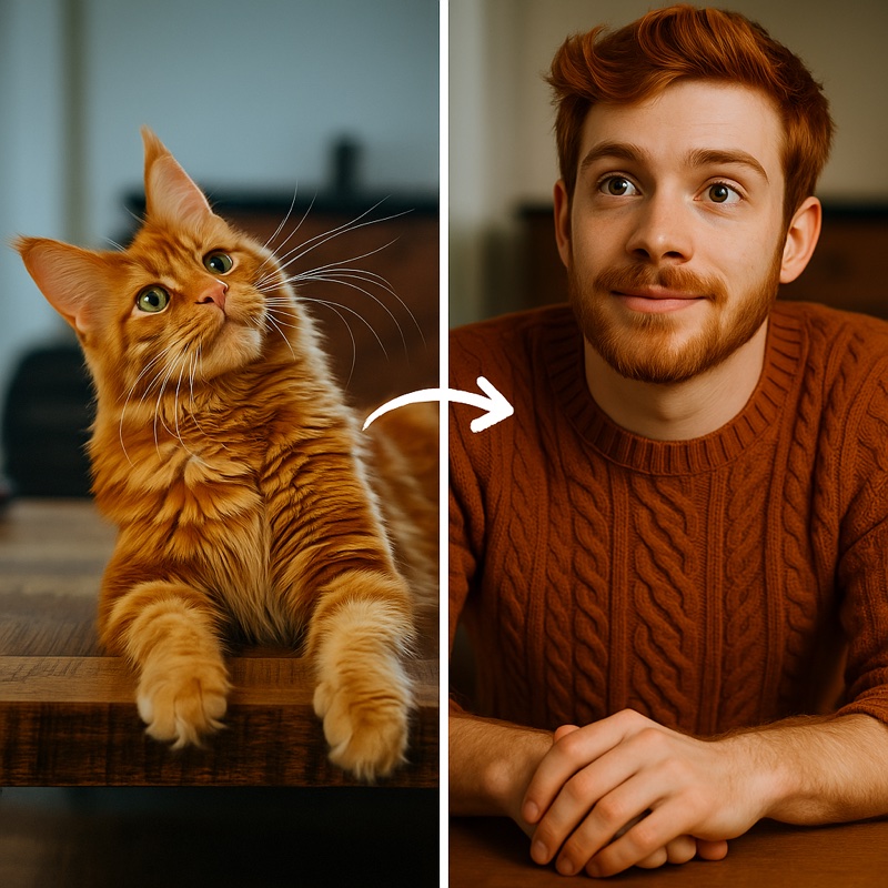 Cat to human transformation